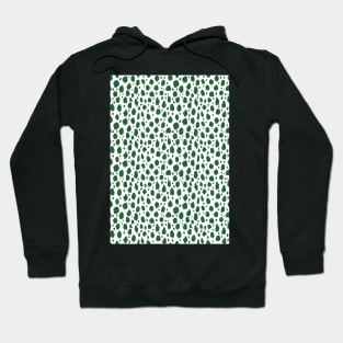 White and Green Spot Dalmatian Pattern Hoodie